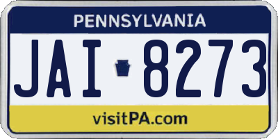 PA license plate JAI8273