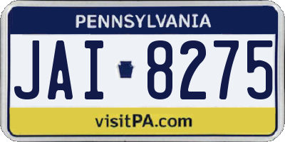 PA license plate JAI8275