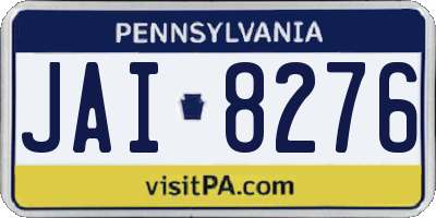 PA license plate JAI8276