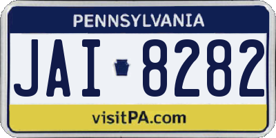 PA license plate JAI8282