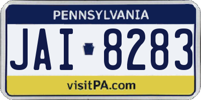 PA license plate JAI8283