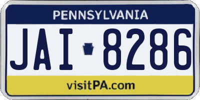 PA license plate JAI8286
