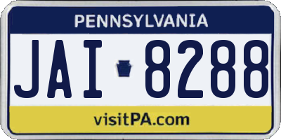 PA license plate JAI8288