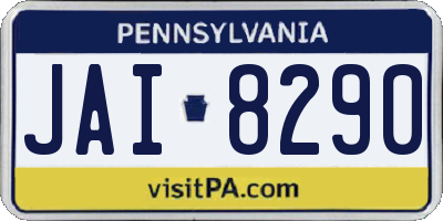 PA license plate JAI8290