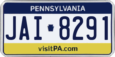 PA license plate JAI8291