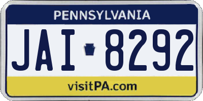 PA license plate JAI8292