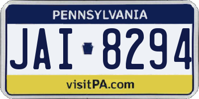 PA license plate JAI8294