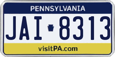 PA license plate JAI8313