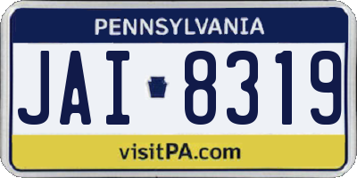 PA license plate JAI8319