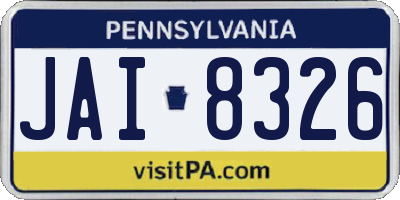 PA license plate JAI8326
