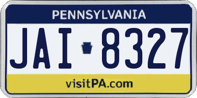 PA license plate JAI8327
