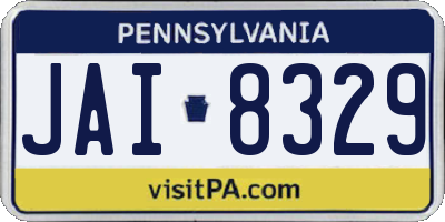 PA license plate JAI8329