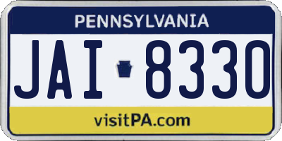 PA license plate JAI8330