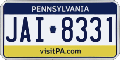 PA license plate JAI8331