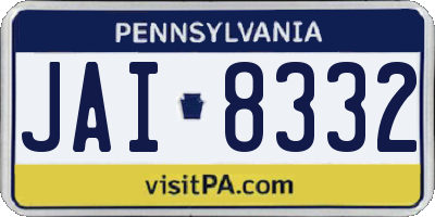 PA license plate JAI8332