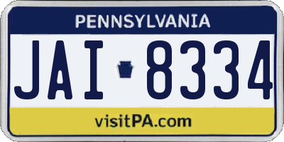 PA license plate JAI8334