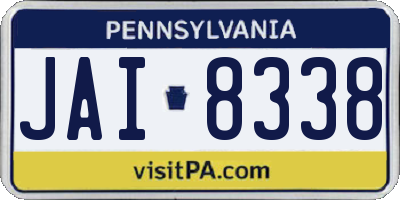 PA license plate JAI8338