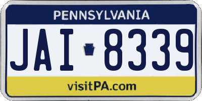 PA license plate JAI8339