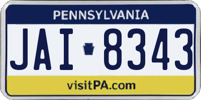 PA license plate JAI8343