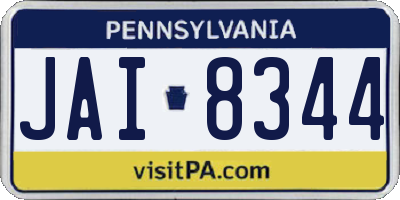 PA license plate JAI8344