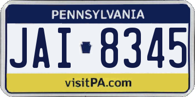 PA license plate JAI8345