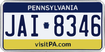 PA license plate JAI8346