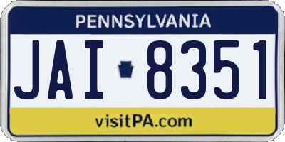 PA license plate JAI8351
