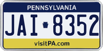 PA license plate JAI8352