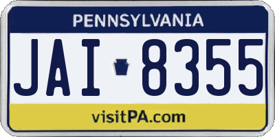 PA license plate JAI8355