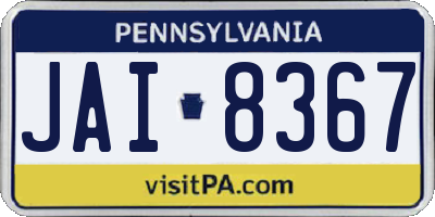 PA license plate JAI8367