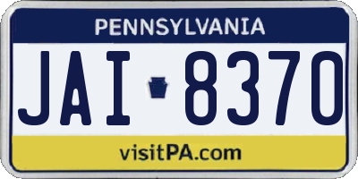 PA license plate JAI8370