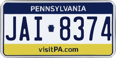PA license plate JAI8374