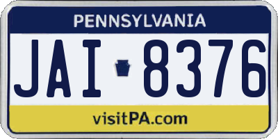PA license plate JAI8376