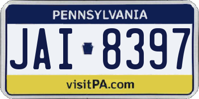 PA license plate JAI8397