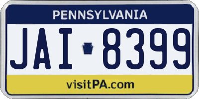 PA license plate JAI8399