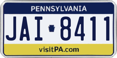 PA license plate JAI8411