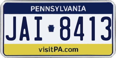 PA license plate JAI8413