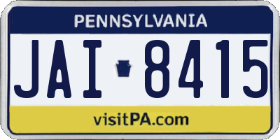 PA license plate JAI8415