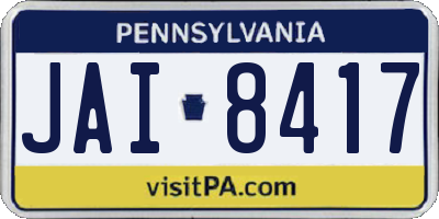 PA license plate JAI8417