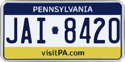 PA license plate JAI8420