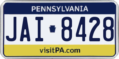 PA license plate JAI8428