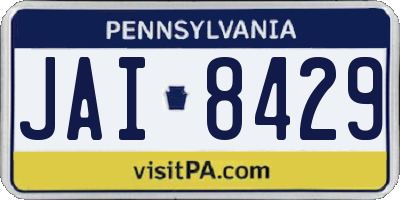PA license plate JAI8429