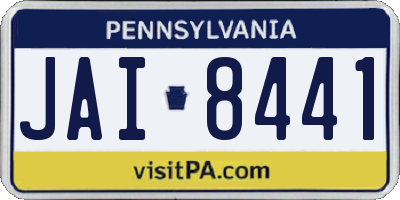 PA license plate JAI8441