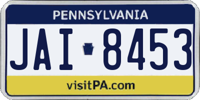 PA license plate JAI8453