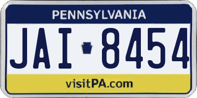 PA license plate JAI8454
