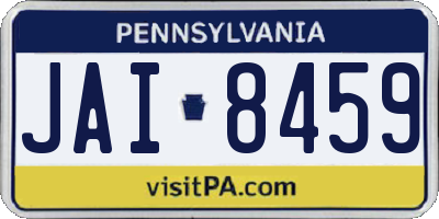 PA license plate JAI8459
