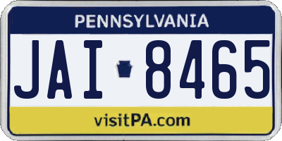 PA license plate JAI8465