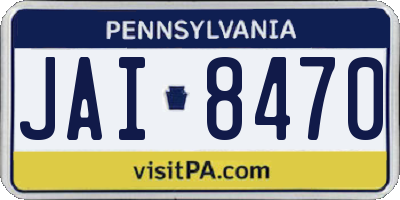 PA license plate JAI8470