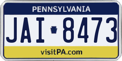 PA license plate JAI8473