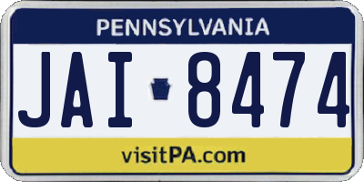 PA license plate JAI8474